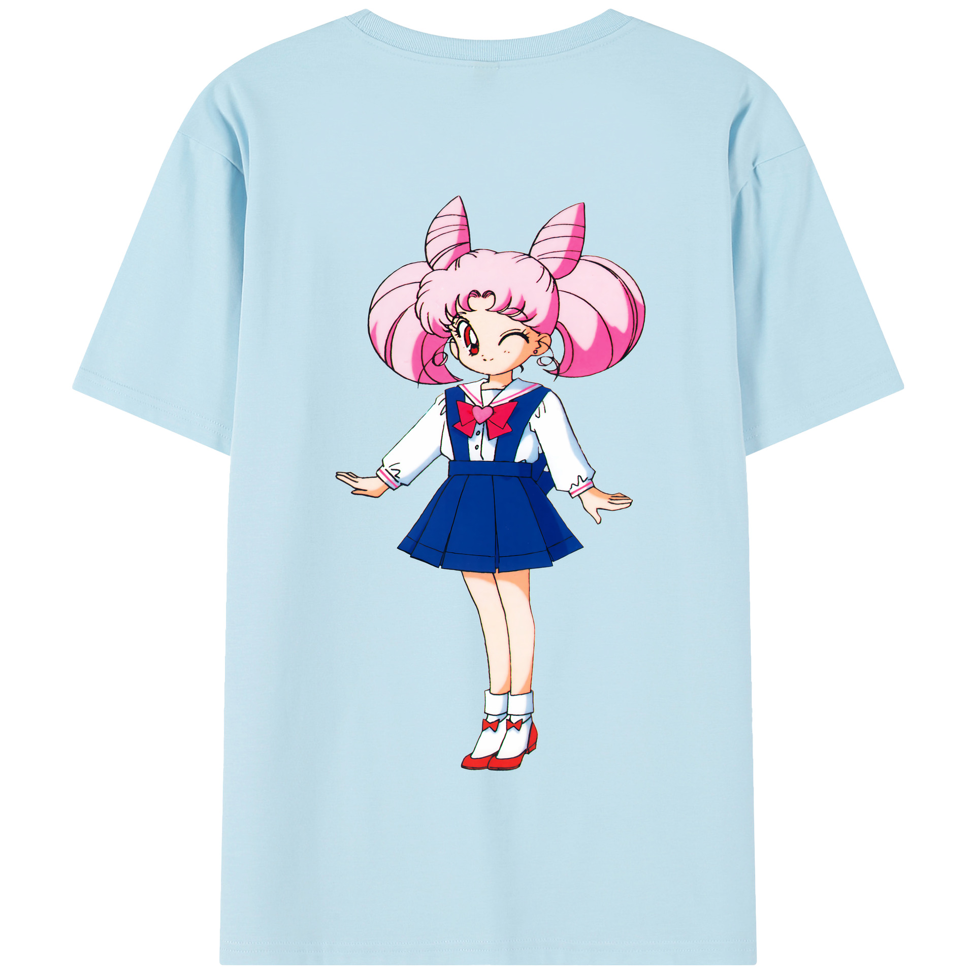 （画像用） 美少女戦士セーラームーン ちびうさ Sailor Moon Chibiusa Tsukino Usagi Small Lady Serenity 綿100％半袖Tシャツ（背面プリント）